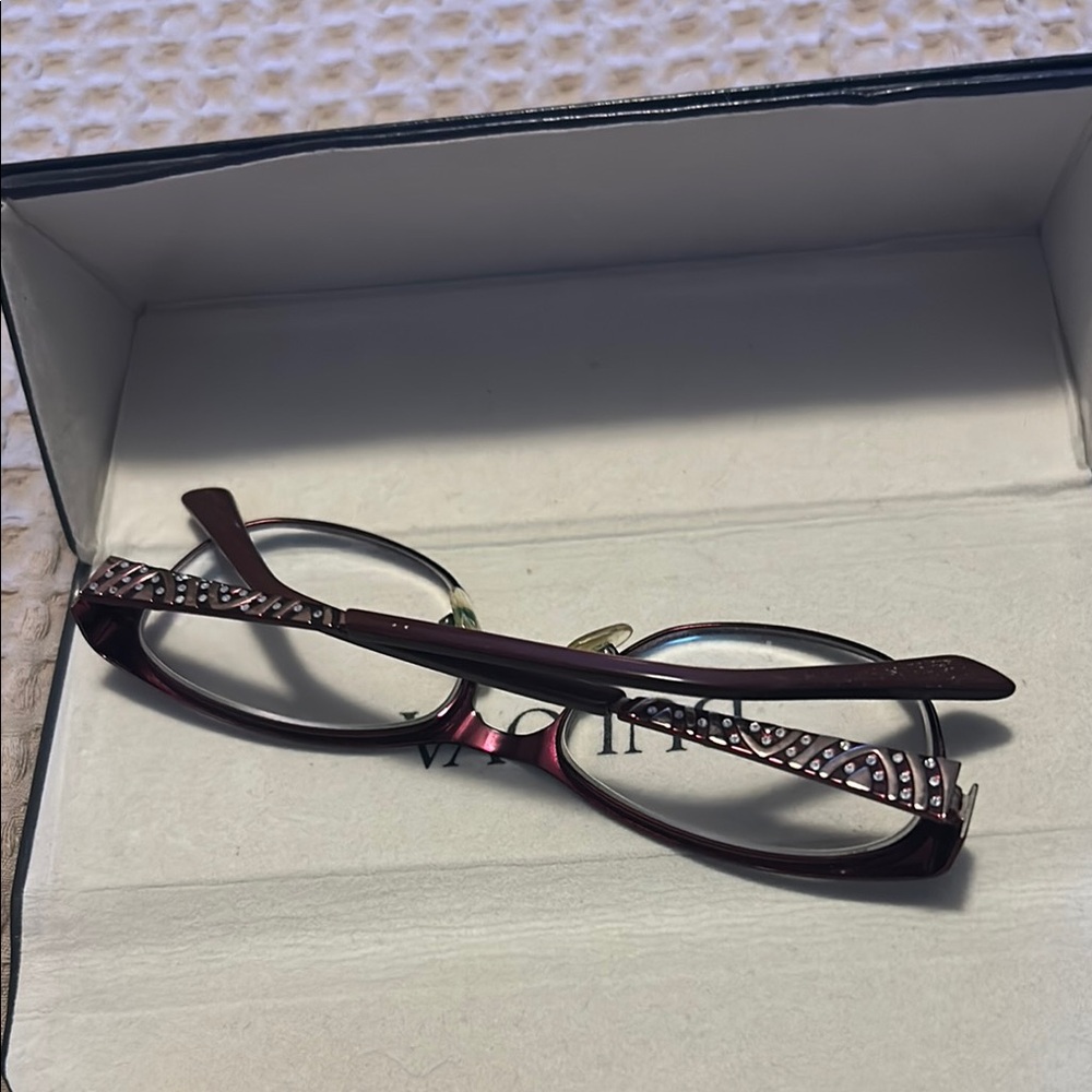 Bulova Red Glasses Classic Rectangular Design Fra… - image 3